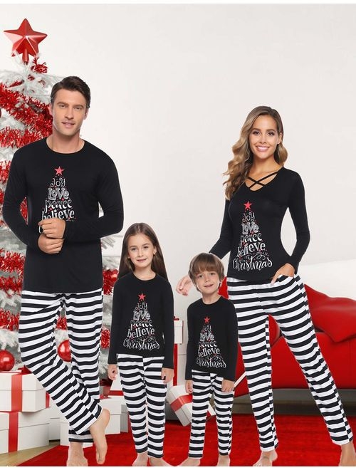 iClosam Matching Family Christmas Pajamas Set Holiday Pajamas Sleepwear Dad Mom PJs