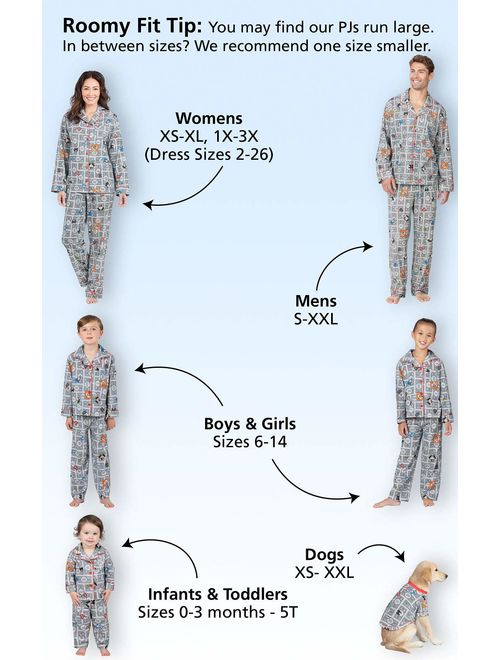 PajamaGram Fun Monopoly Matching Pajamas - Family PJs, Button-Front, Gray