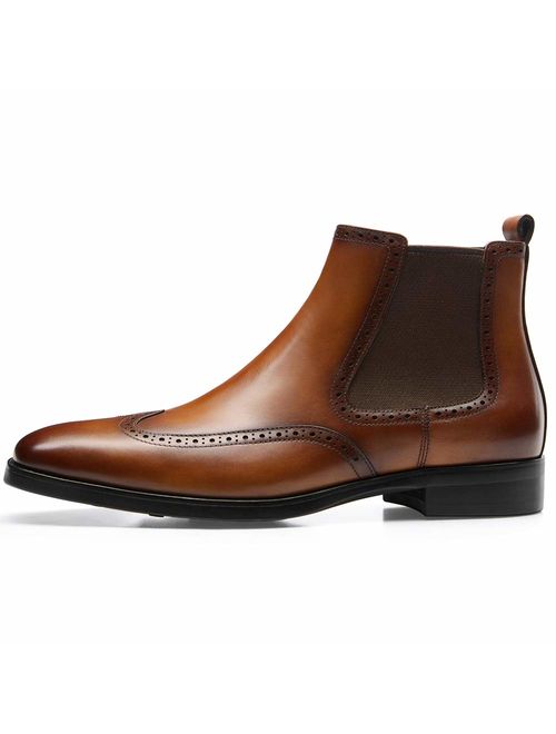 GIFENNSE Mens Chelsea Boots Leather Dress Boots for Men