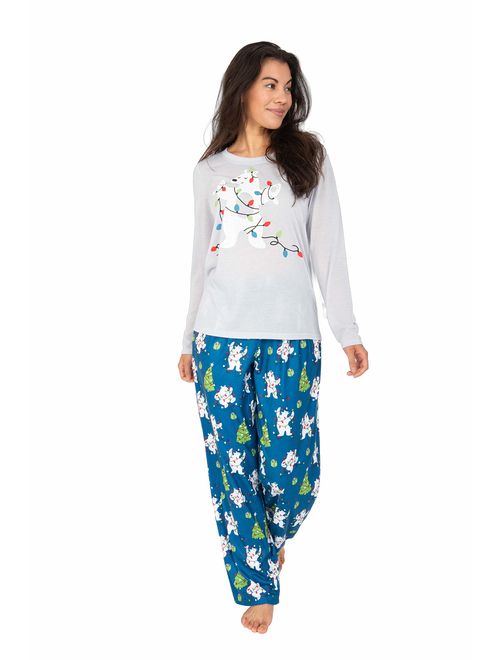 Nite Nite Munki Munki Unisex Family Matching Winter Holiday Pajama Collection, Polar Bears