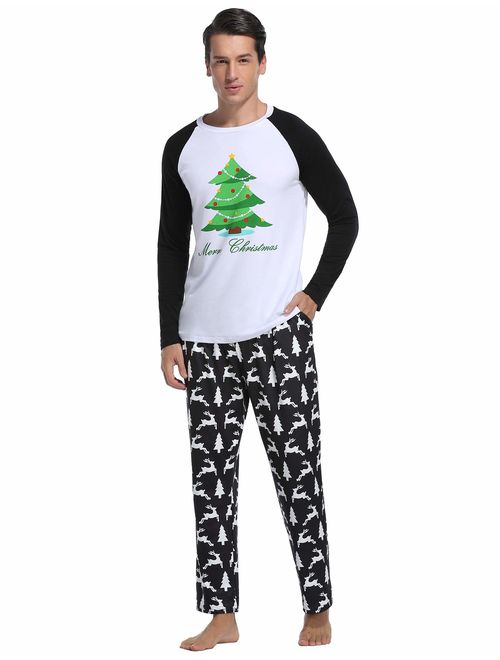 Abollria Family Christmas Pajamas Set Matching Cotton Xmas Sleepwear PJS Set for Women/Men/Boys/Girls