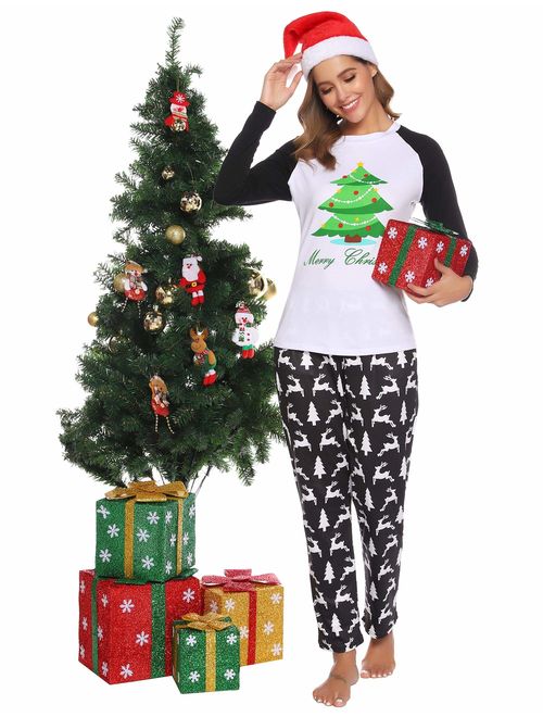 Abollria Family Christmas Pajamas Set Matching Cotton Xmas Sleepwear PJS Set for Women/Men/Boys/Girls