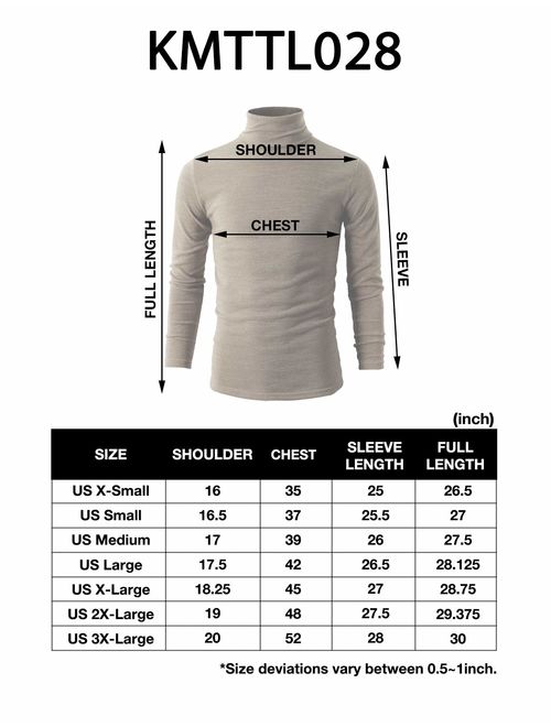 H2H Mens Casual Slim Fit Pullover Sweaters Knitted Turtleneck Thermal Basic Designed