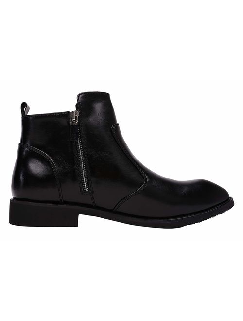 Naihc Mens Formal Dress Casual Chelsea Ankle Boot Twin Elastic Side Panels and Zipper Slip On