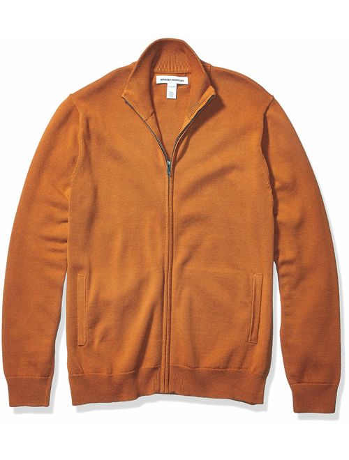 Essentials Men's Cotton Full-Zip Sweater