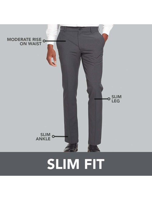 Van Heusen Men's Slim Fit Stretch Flat Front Traveler Pant