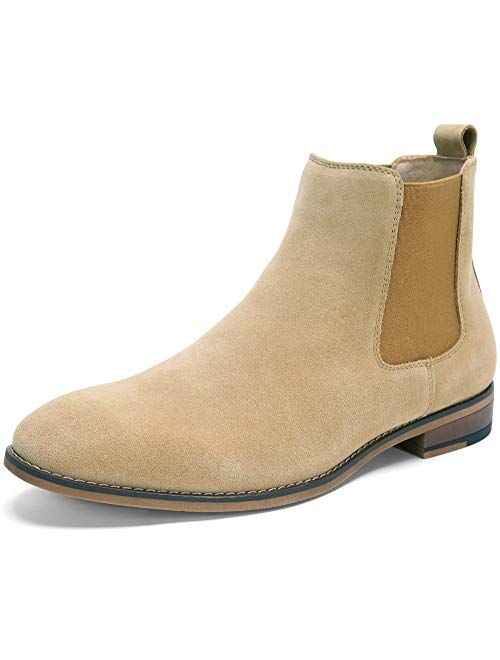 Cestfini Chelsea Slip-on Suede Boots for Men Genuine Leather Chukka Boots, Waterproof Casual Oxford Dress Ankle Bootie