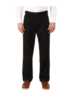 Men's Relaxed Fit Comfort Khaki Pleated Pants