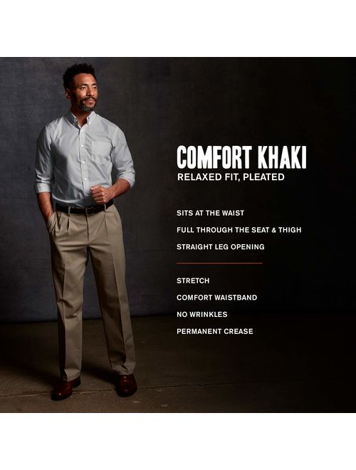 Dockers Men's Relaxed Fit Comfort Khaki Pleated Pants