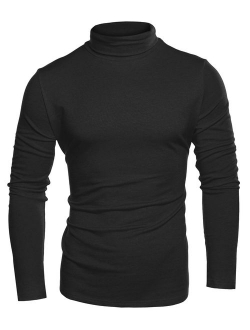 Mens Slim Fit Basic Thermal Turtleneck T Shirts Casual Knitted Pullover Sweaters