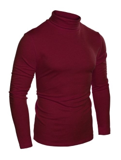 Mens Slim Fit Basic Thermal Turtleneck T Shirts Casual Knitted Pullover Sweaters