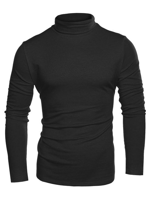 COOFANDY Mens Slim Fit Basic Thermal Turtleneck T Shirts Casual Knitted Pullover Sweaters
