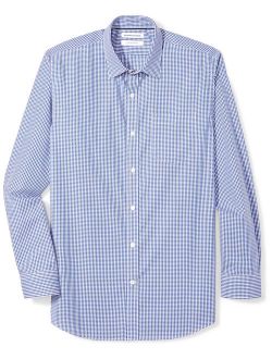 Men's Regular-Fit Wrinkle-Resistant Long-Sleeve Plaid Dress Shirt