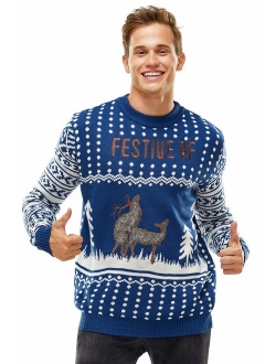 Unisex Men's Ugly Christmas Sweater Knit Funny Fairisle Filthy Animal Pullover