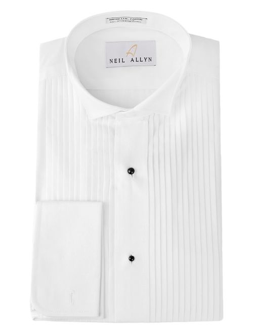 Neil Allyn Tuxedo Shirt 100% Cotton Wing Collar with French Cuffs