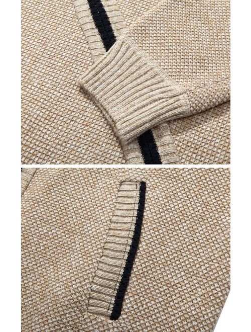 Vcansion Men's Classic Soft Thick Knitted Cardigan Sweaters Long Sleeve Full Zip