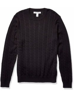 Men's Crewneck Cable Cotton Sweater