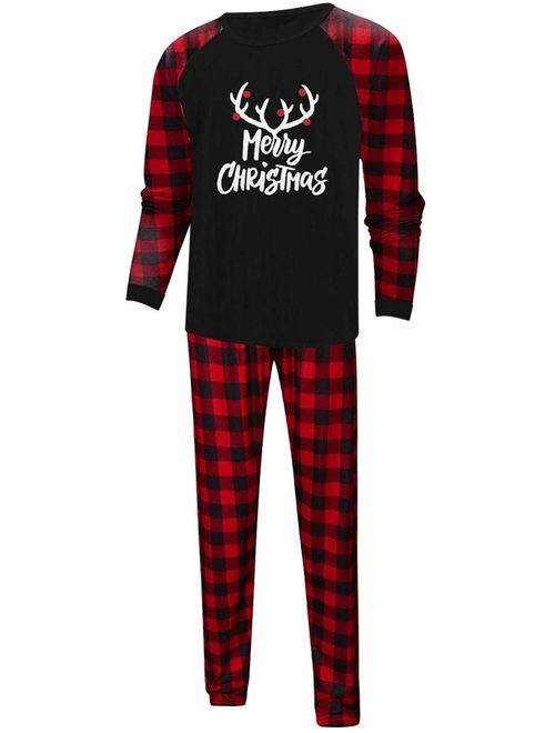 Happyjiu Christmas Holiday Family Matching Sleepwear Pajamas Set Couples Pajamas