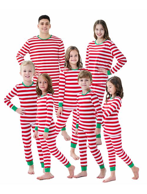 Demifill Matching Family Christmas Boys Girls Pajamas Striped/Bear Kids Sleepwear