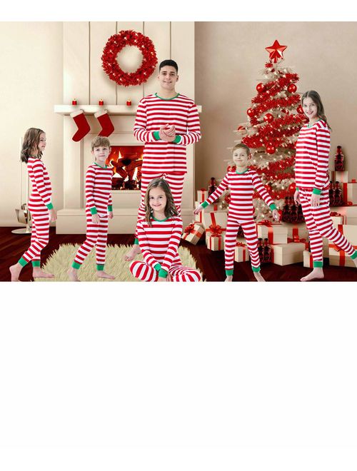 Demifill Matching Family Christmas Boys Girls Pajamas Striped/Bear Kids Sleepwear