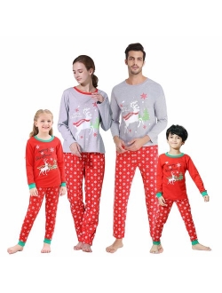 Hupohoi Family Matching Pajama Sets Cute Polar Bear Sleepwear Christmas Clothes Elk Pjs