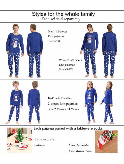 Hupohoi Family Matching Pajama Sets Cute Polar Bear Sleepwear Christmas Clothes Elk Pjs