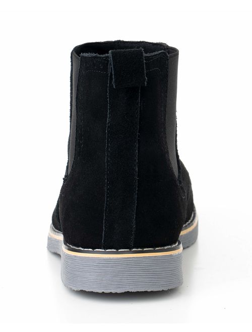 alpine swiss Mens Chelsea Boots Genuine Suede Dress Ankle Boots Wingtip Shoes