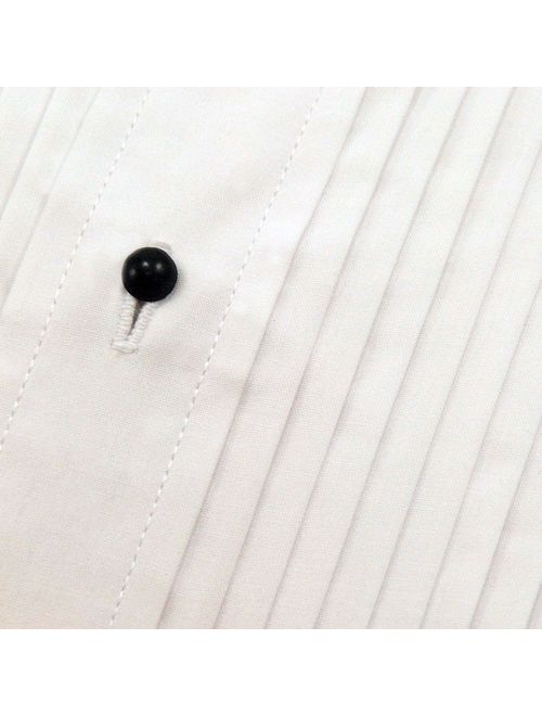 Tuxedo Shirt- White Wing Collar 1/4" Pleat