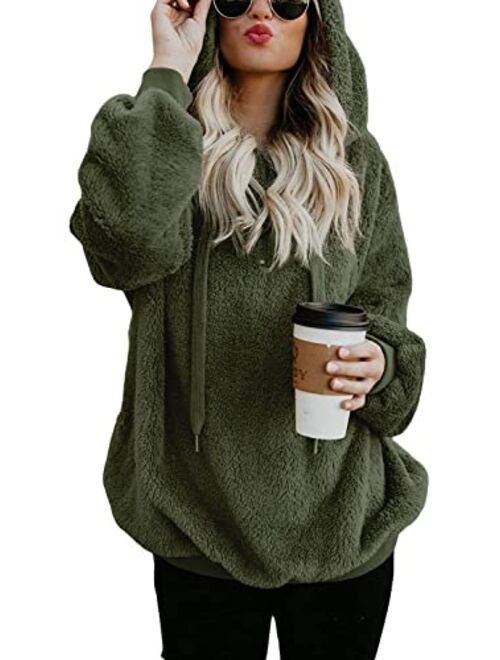 Download Buy Yanekop Womens Sherpa Pullover Fuzzy Fleece Sweatshirt ...