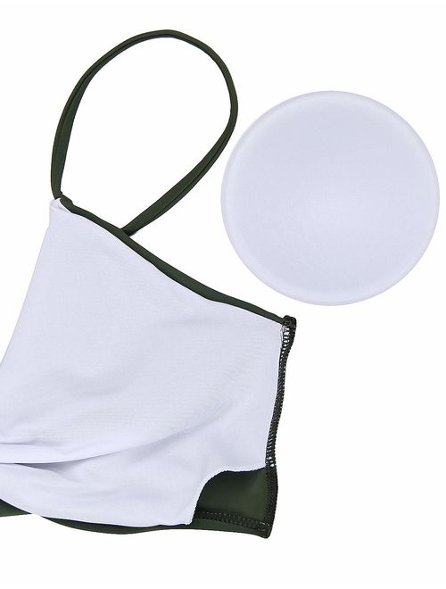 Blooming Jelly Womens High Waisted Bikini Set Tie Knot High Rise Two Piece Swimsuits Bathing Suits