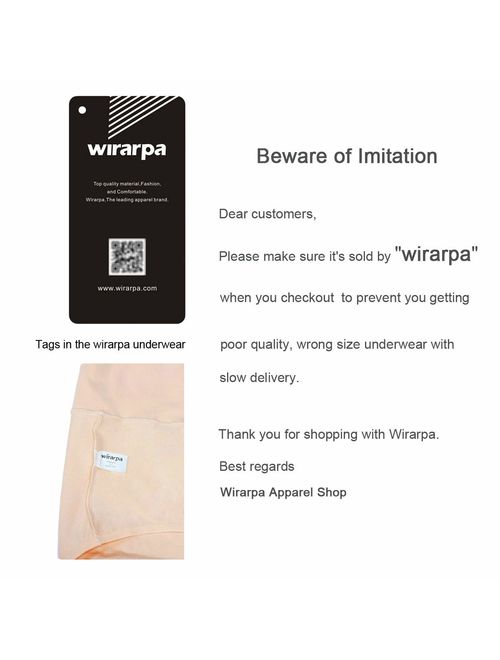 wirarpa Women's High Waisted Cotton Underwear Ladies Soft Full Briefs Panties Multipack