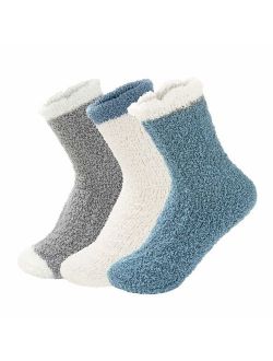 Century Star Women's Warm Super Soft Slipper Socks Microfiber Fuzzy Fluffy Cozy 3-8 Pairs Christmas Gift Home Socks