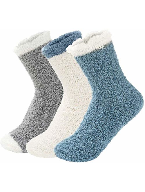 Century Star Women's Warm Super Soft Slipper Socks Microfiber Fuzzy Fluffy Cozy 3-8 Pairs Christmas Gift Home Socks
