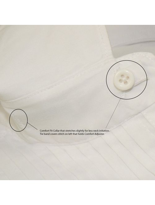 Tuxedo Shirt- White Laydown Collar 1/4