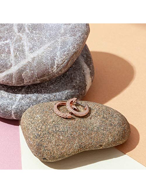 PAVOI 14K Gold Plated Cubic Zirconia Cuff Earrings Huggie Stud