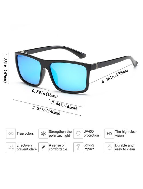 Polarized Sunglasses for Men Driving Mens Sunglasses Rectangular Vintage Sun Glasses For Men/Women