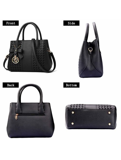 Purses and Handbags for Women Fashion Ladies PU Leather Top Handle Satchel Shoulder Tote Bags