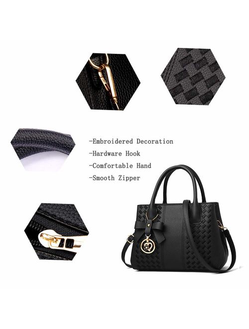 Purses and Handbags for Women Fashion Ladies PU Leather Top Handle Satchel Shoulder Tote Bags