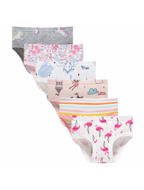 3/4t variety, Pack of 6 Breathable Comfort Experience Panty Sladatona Little Girls Soft Cotton Underwear Bring Cool