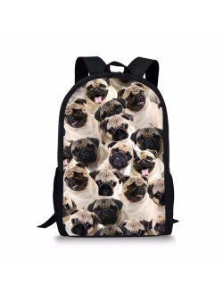 HUGS IDEA Cute Dog Printing Children Bookbag Animal Kids Backpack Back to School