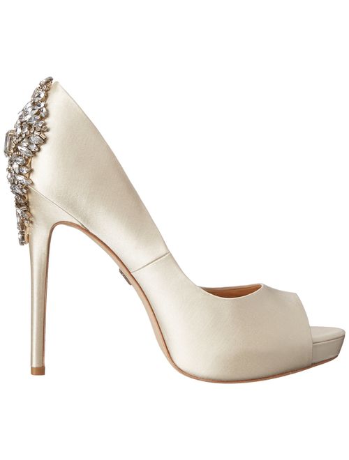 Badgley Mischka Kiara Embellished Peep-Toe Evening Pumps