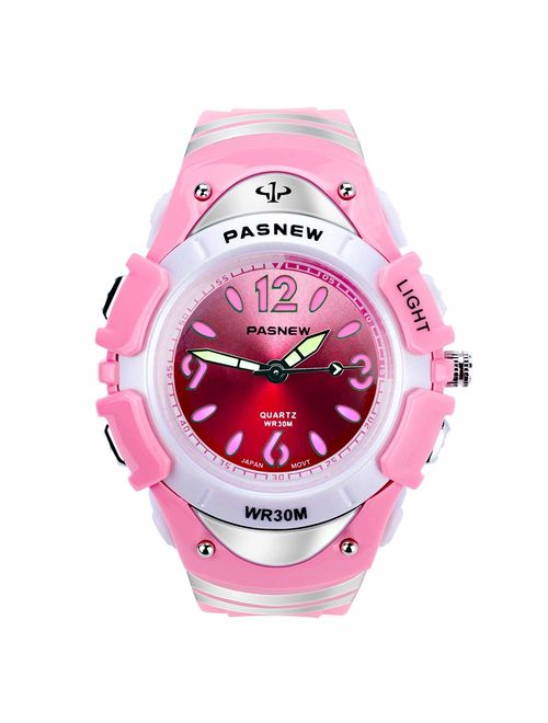 Waterproof Kids Watch for Girls Boys Analog Watch for Boys Girls with LED Light 7 Colors Silicone Students Wristwatch Time Teacher for Little Kids Boys Girls Birthday Gif
