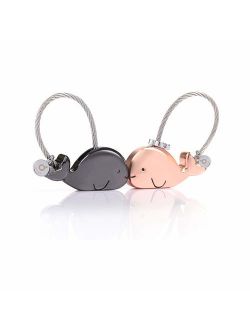 MILESI Sweet Kissing One Pair of Whale Couple Keychain Valentine's Day Gift Christmas Present