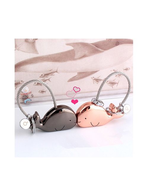 MILESI Sweet Kissing One Pair of Whale Couple Keychain Valentine's Day Gift Christmas Present