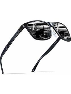 ATTCL Men's Retro Metal Frame Driving Polarized Sunglasses Al-Mg Metal Frame Ultra Light