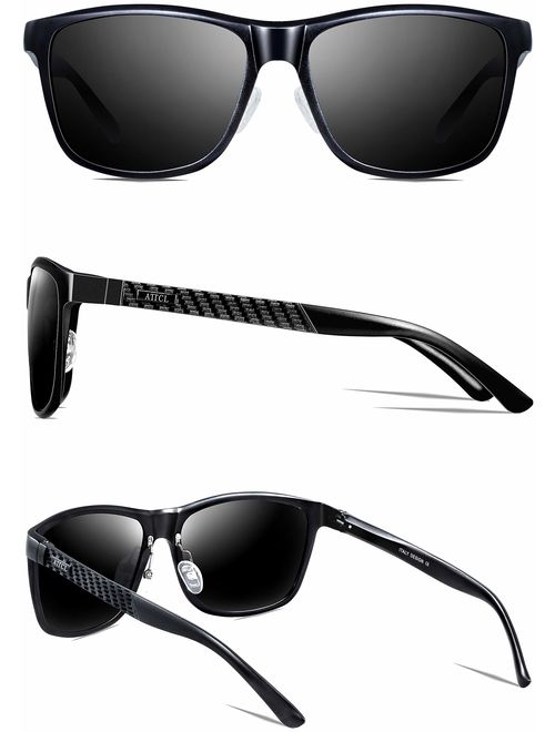 ATTCL Men's Retro Metal Frame Driving Polarized Sunglasses Al-Mg Metal Frame Ultra Light
