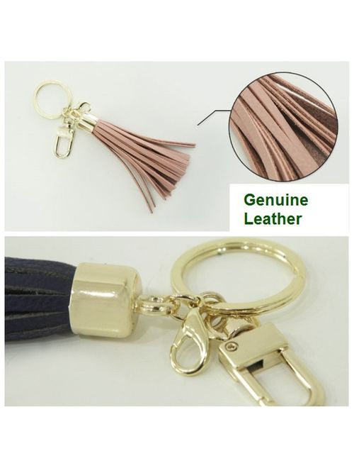 Womens's Leather Tassel Charm Women Handbag Wallet Accessories Key Rings