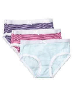 Feathers Girls Multi Stripe Tagless Briefs Underwear Super Soft Panties 3-Pack