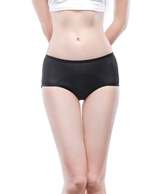 YOYI FASHION Womens Multi Packs Black Cotton Breathable Low-Rise Bikini Panties 