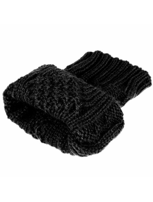 Novawo Womens Hand Crochet Winter Warm Fingerless Arm Warmer 